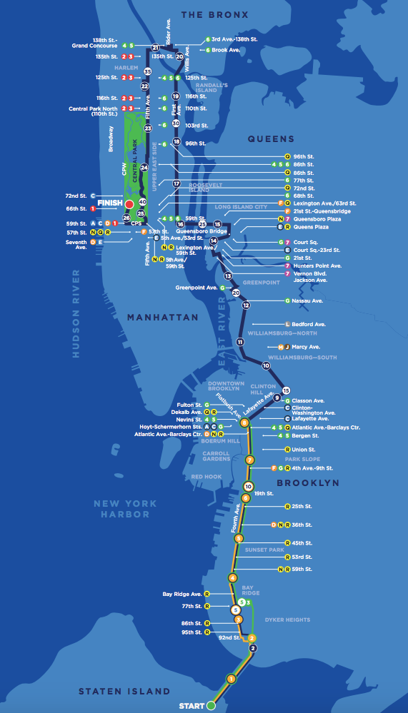 mapa NYC maraton